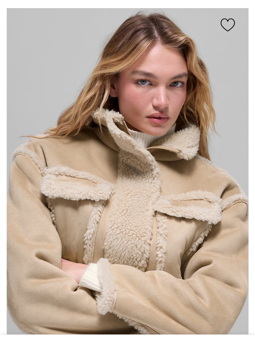 NWT Alo Yoga Faux Shearling Snowfall Cropped Jacket ❄️✨ - Picture 4 of 9